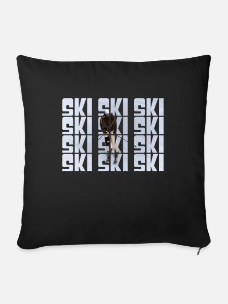 Ski - Sofakissenbezug 45 x 45 cm - Schwarz
