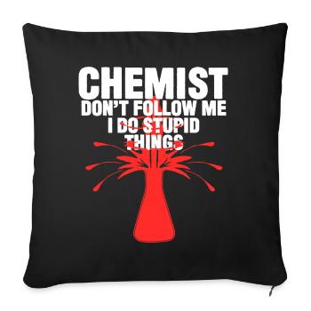 Chimiste Chemie Witz Chemikant - Housse de coussin décorative 45 x 45 cm - noir - Devant