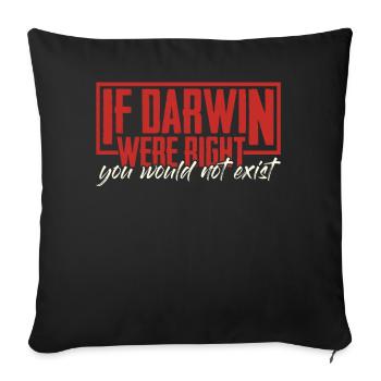 Sarcasme Darwinisme avec ironie - Housse de coussin décorative 45 x 45 cm - noir - Devant