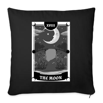 Anime -Tarot -Karte der Mond Gothic - Sofakissenbezug 45 x 45 cm - Schwarz - Vorne