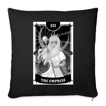 Anime -Tarot -Karte die Kaiserin Gothic - Sofakissenbezug 45 x 45 cm - Schwarz - Vorne