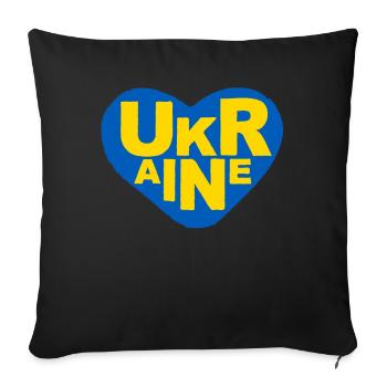 Soutenez l’Ukraine, la paix et non la guerre - Housse de coussin décorative 45 x 45 cm - noir - Devant