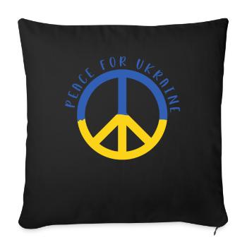 Soutenez l’Ukraine, la paix et non la guerre - Housse de coussin décorative 45 x 45 cm - noir - Devant