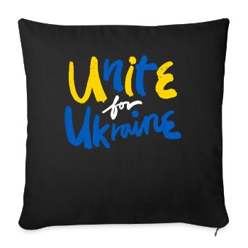 Soutenez l’Ukraine, la paix et non la guerre - Housse de coussin décorative 45 x 45 cm - noir - Devant