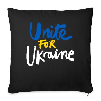 Stand with Ukraine Peace No War - Sofa pillowcase 17,3'' x 17,3'' (45 x 45 cm) - black - Front