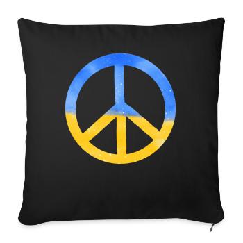 Soutenez l’Ukraine, la paix et non la guerre - Housse de coussin décorative 45 x 45 cm - noir - Devant
