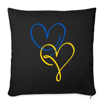 Soutenez l’Ukraine, la paix et non la guerre - Housse de coussin décorative 45 x 45 cm - noir - Devant