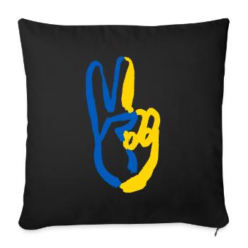 Stand with Ukraine Peace No War - Sofa pillowcase 17,3'' x 17,3'' (45 x 45 cm) - black - Front