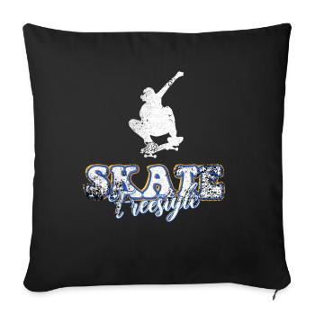 Skateboard Freestyle - Sofa pillowcase 17,3'' x 17,3'' (45 x 45 cm) - black - Front