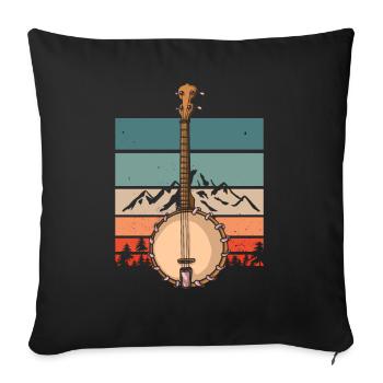 Banjo Shirts For Men Bluegrass Appalachia Folk - Sofa pillowcase 17,3'' x 17,3'' (45 x 45 cm) - black - Front