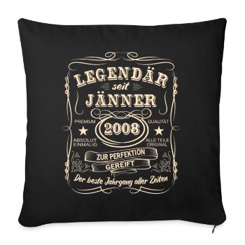 Légendes Janvier 2008 Né en 2008 - Housse de coussin décorative 45 x 45 cm - noir - Devant