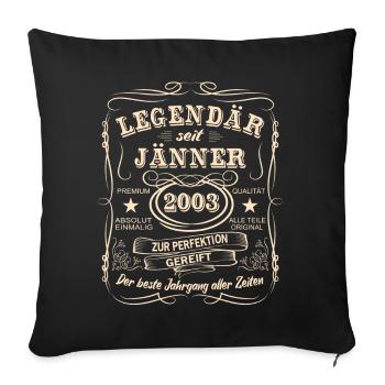 Legends January 2003 Born in 2003 - Sofa pillowcase 17,3'' x 17,3'' (45 x 45 cm) - black - Front