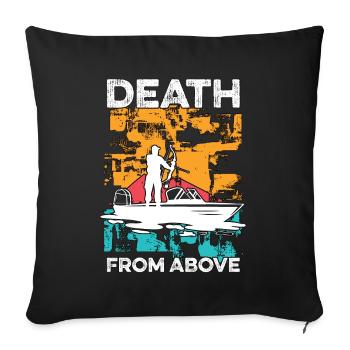 Bowfishing Dead From Above Retro Fishing Bowfisher - Sofa pillowcase 17,3'' x 17,3'' (45 x 45 cm) - black - Front