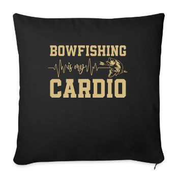 Bowfishing Cardio Fisherman Fish Hunting Bowfisher - Sofa pillowcase 17,3'' x 17,3'' (45 x 45 cm) - black - Front