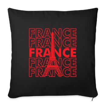 Frankreich Paris Eiffelturm Franzose Liebe Franzos - Sofakissenbezug 45 x 45 cm - Schwarz - Vorne