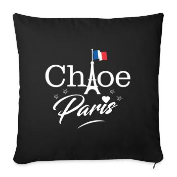 Eiffel Tower Paris French Love - Sofa pillowcase 17,3'' x 17,3'' (45 x 45 cm) - black - Front