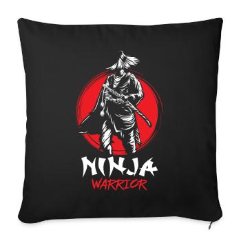 Ninja Warrior Samurai Japanese Bloodstain Katana S - Housse de coussin décorative 45 x 45 cm - noir - Devant