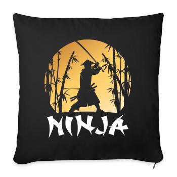 Ninja Warrior Samurai Japanisches Katana-Schwert A - Sofakissenbezug 45 x 45 cm - Schwarz - Vorne