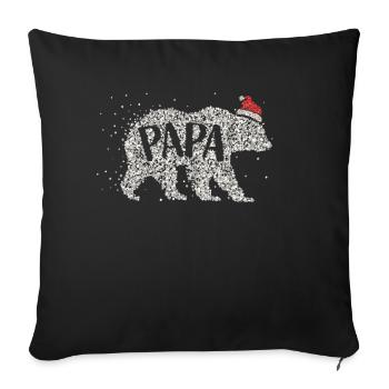 Papa Santa Hat Chapeau de Noël - Housse de coussin décorative 45 x 45 cm - noir - Devant