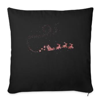 Traîneau à motif de Noël Noël Noël - Housse de coussin décorative 45 x 45 cm - noir - Devant