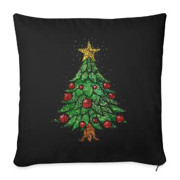 Christmas tree Christmas tree Christmas Eve Christmas - Sofa pillowcase 17,3'' x 17,3'' (45 x 45 cm) - black - Front