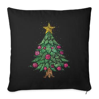 Arbre de Noël Arbre de Noël 4ème Arbre de Noël Avent Arbre de Noël - Housse de coussin décorative 45 x 45 cm - noir - Devant