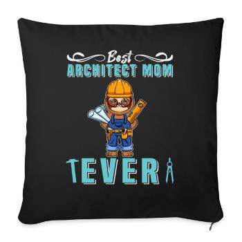 Best Architect Mom Ever Technical Drawing Mother - Sofa pillowcase 17,3'' x 17,3'' (45 x 45 cm) - black - Front