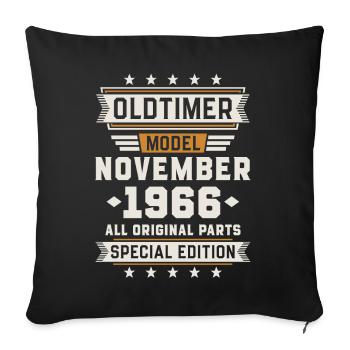 Oldtimer November 1966 Geburtstag Geschenk - Sofakissenbezug 45 x 45 cm - Schwarz - Vorne