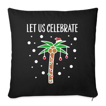 Tenue de Noël Palm Beach Mer Temps de Noël - Housse de coussin décorative 45 x 45 cm - noir - Devant