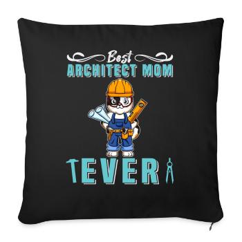 Best Architect Mom Ever Technical Drawing Mother - Sofa pillowcase 17,3'' x 17,3'' (45 x 45 cm) - black - Front