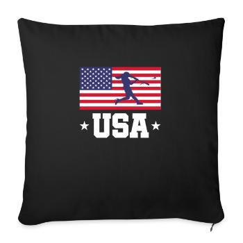 Softball USA Baseball America Pitcher Gift - Housse de coussin décorative 45 x 45 cm - noir - Devant