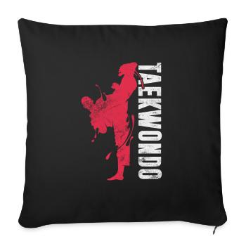Taekwondo - Housse de coussin décorative 45 x 45 cm - noir - Devant