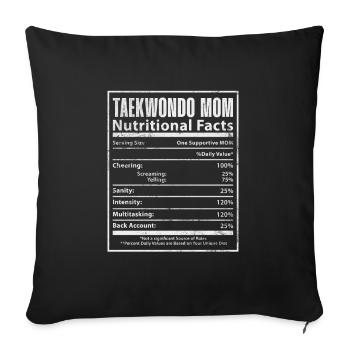 Mère de Taekwondo - Housse de coussin décorative 45 x 45 cm - noir - Devant