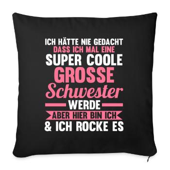 Geschwister Familie Schwestern Schwester - Sofakissenbezug 45 x 45 cm - Schwarz - Vorne