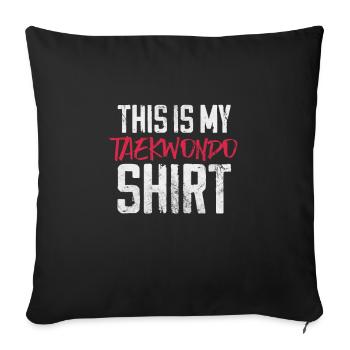 Taekwondo - Housse de coussin décorative 45 x 45 cm - noir - Devant