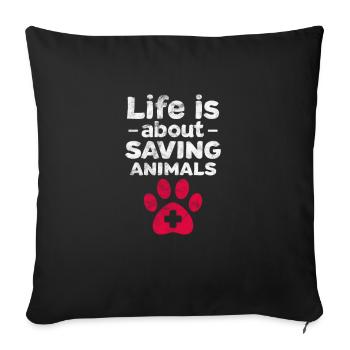 Vétérinaire vétérinaire Cadeau vétérinaire - Housse de coussin décorative 45 x 45 cm - noir - Devant