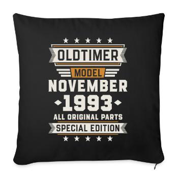 Oldtimer November 1993 Geburtstag Geschenk - Sofakissenbezug 45 x 45 cm - Schwarz - Vorne