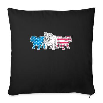 American Bulldog - Sofa pillowcase 17,3'' x 17,3'' (45 x 45 cm) - black - Front