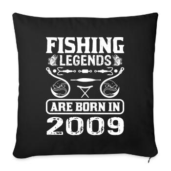 Les légendes de la pêche sont nées en 2009 - Housse de coussin décorative 45 x 45 cm - noir - Devant