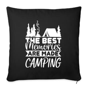 Les meilleurs souvenirs sont faits Camping - Housse de coussin décorative 45 x 45 cm - noir - Devant