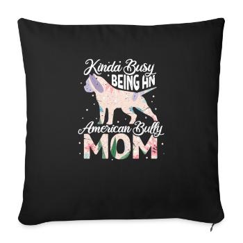 American Bulldog Dog Dog Lovers Cadeau - Housse de coussin décorative 45 x 45 cm - noir - Devant