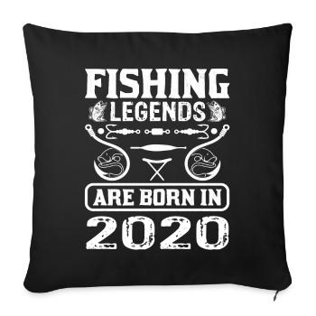 Les légendes de la pêche sont nées en 2020 - Housse de coussin décorative 45 x 45 cm - noir - Devant