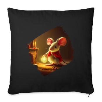 Souris de Noël - Housse de coussin décorative 45 x 45 cm - noir - Devant