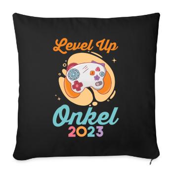 Onkel 2023 Gamer Zocker Werdender Onkel - Sofakissenbezug 45 x 45 cm - Schwarz - Vorne
