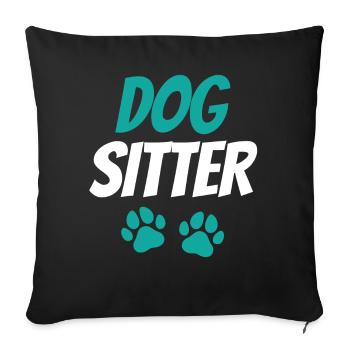 Dog Sitter Dog Sitting Dog Sitting Dog - Housse de coussin décorative 45 x 45 cm - noir - Devant