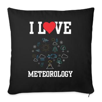 I love meteorology climatology meteorologist - Sofa pillowcase 17,3'' x 17,3'' (45 x 45 cm) - black - Front