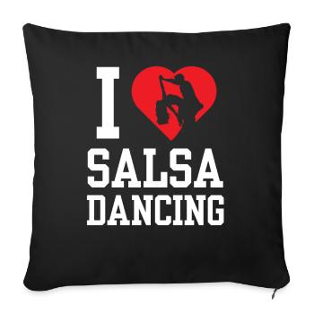 J’aime la danse salsa Danseurs de danse de loisir - Housse de coussin décorative 45 x 45 cm - noir - Devant