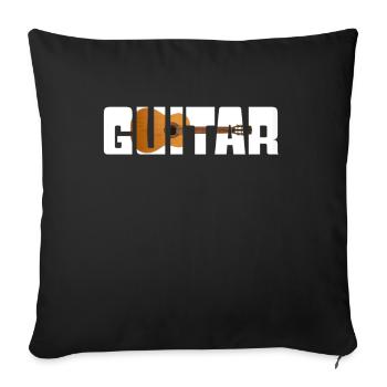 Guitar - Sofa pillowcase 17,3'' x 17,3'' (45 x 45 cm) - black - Front
