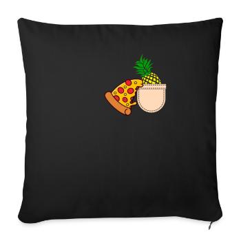 Pizza Pineapple - Sofa pillowcase 17,3'' x 17,3'' (45 x 45 cm) - black - Front