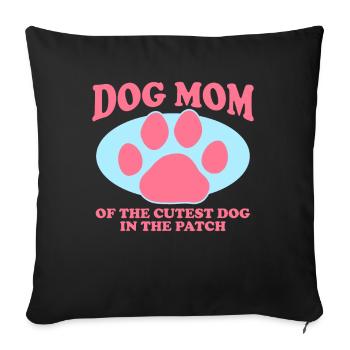 Chiens Maman Maîtresse Chien Propriétaire Cadeau - Housse de coussin décorative 45 x 45 cm - noir - Devant